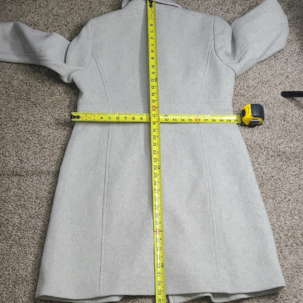 J. Crew Women's Light Gray Woll Blend Pea Coat - Picture 8 of 8